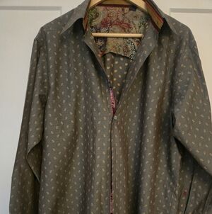 Robert Graham Artistic Red and Blue Shirt